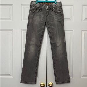 Vintage Rock Revival Low-rise Gray Jeans